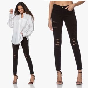 FRAME denim "Le Skinny De Jeanne" black ripped jeans size 25!